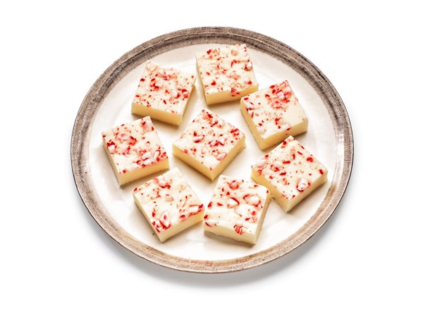 Peppermint-white chocolate fudge