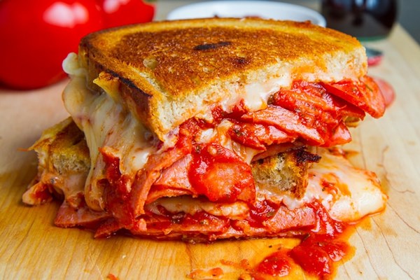 Pepperoni pizza grilled cheese