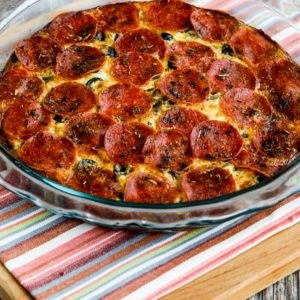 Pepperoni pizza keto crustless quiche