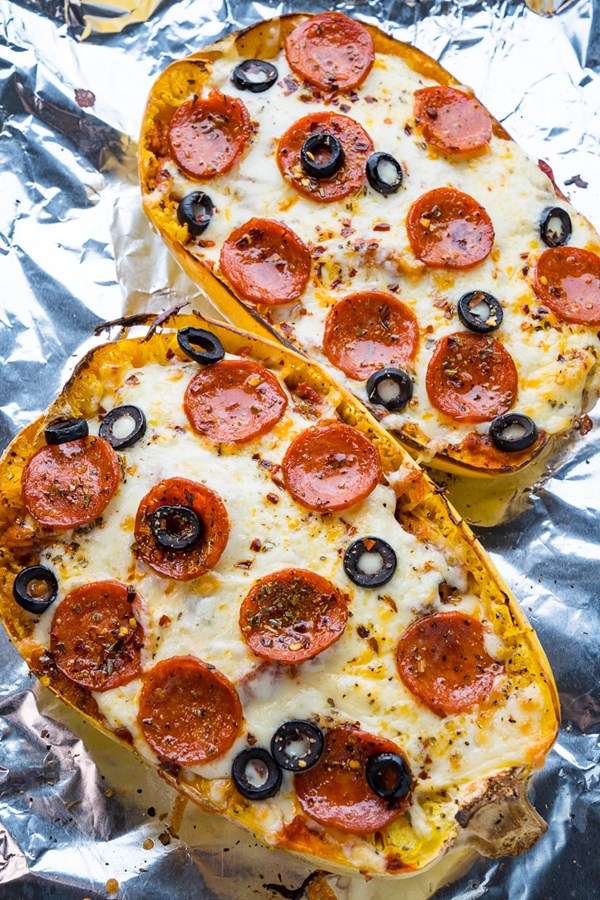 Pepperoni pizza spaghetti squash