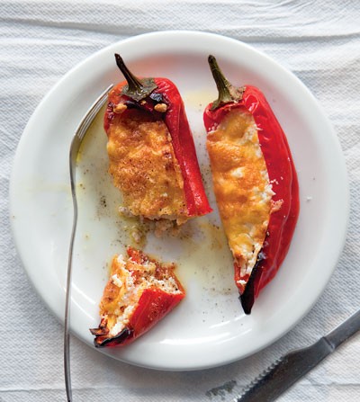 Peppers stuffed with feta (Piperies gemistes me feta) 