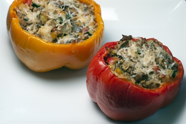 Peppers stuffed with summer vegetables