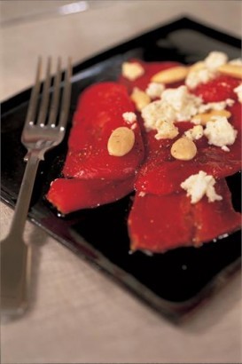 Peppers with feta and almonds