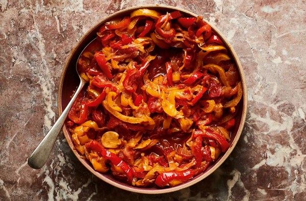 Peppers with garlic, cumin & lime