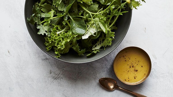 Peppery greens with Meyer-lemon dressing