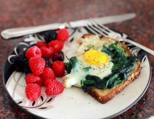 Perfect baked spinach and eggs