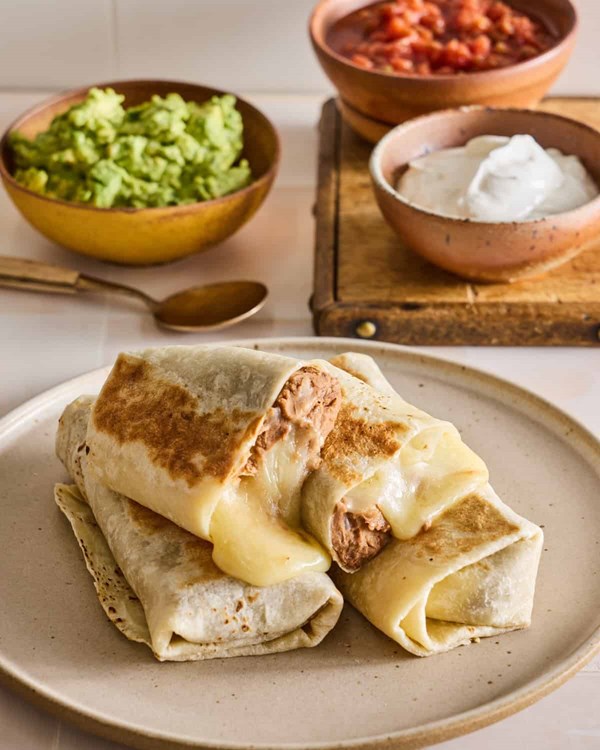 Perfect bean and cheese burrito 