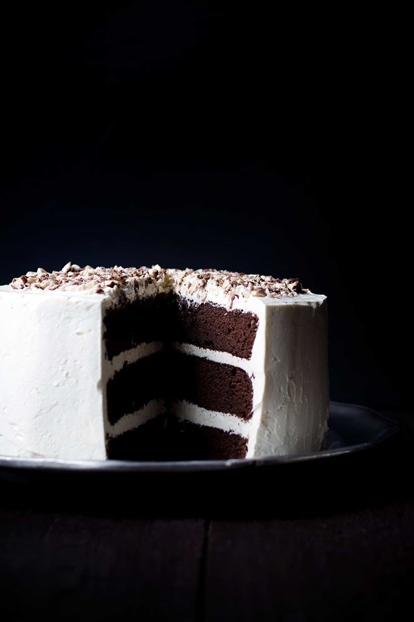 Perfect chocolate malt layer cake