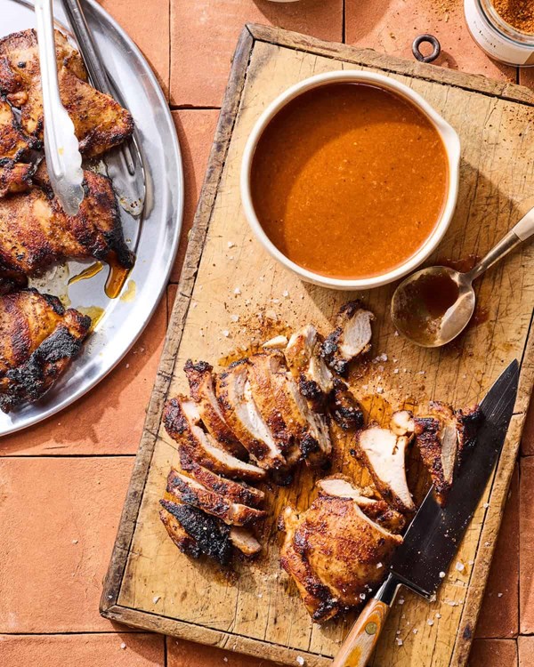 Perfect juicy grilled chicken thighs