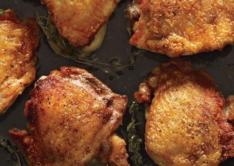 Perfect pan-roasted chicken thighs