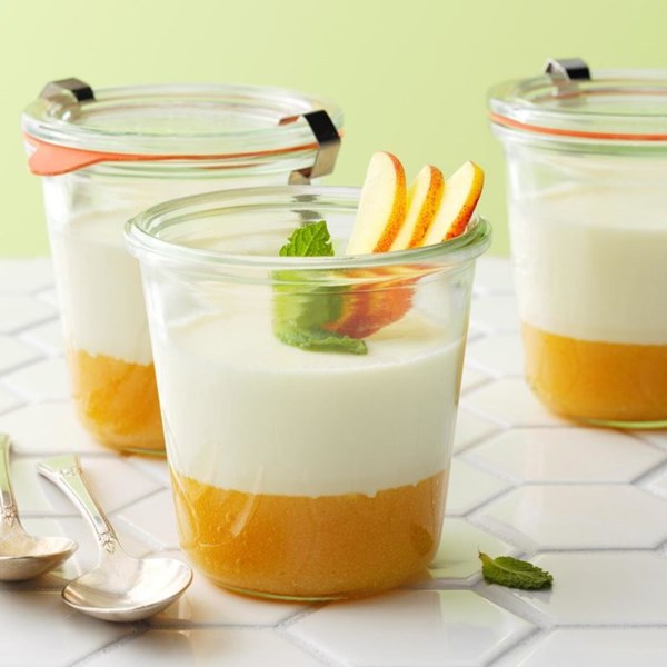 Perfect peach panna cotta