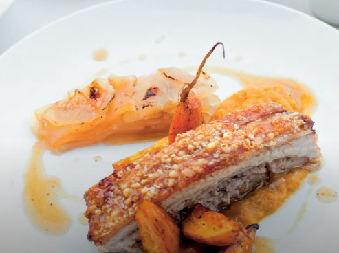 Perfect roast pork belly in apple cider