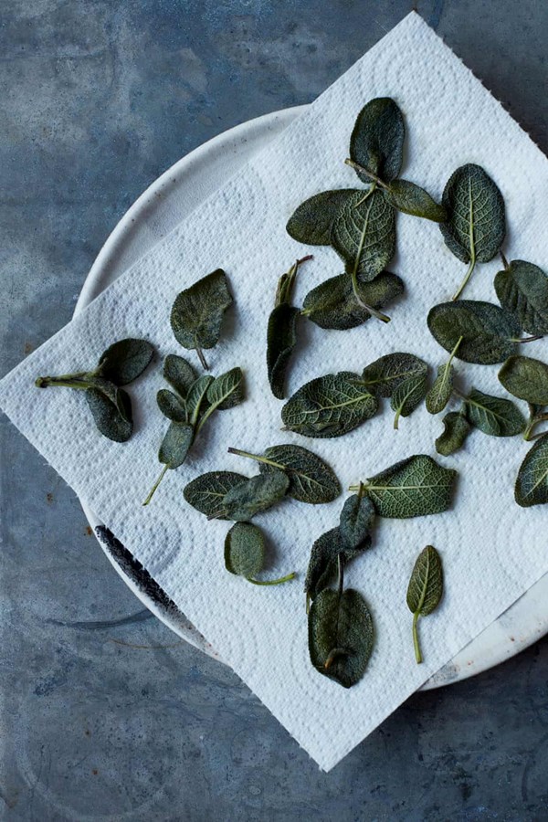 Perfectly crisp fried sage leaves