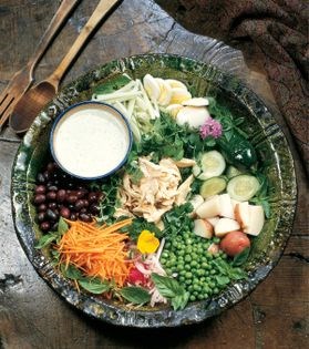 Persian chicken salad (Salad-e olivieh)
