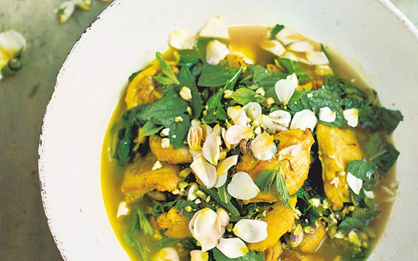 Persian chicken stew with pistachios and mint