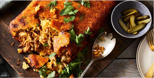 Persian crispy rice with chicken (Tachin ba morgh)