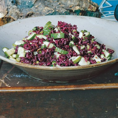 Persian cucumber and purple rice salad