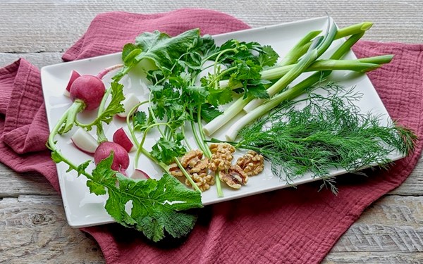 Persian fresh herb platter (Sabzi khordan)