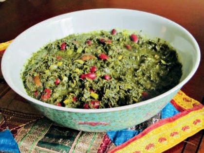 Persian green-herbed stew (Gormeh sabzi)