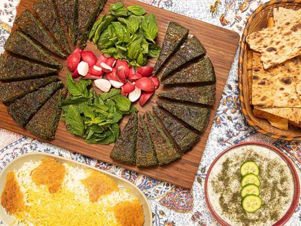 Persian herb and egg bake (Kookoo sabzi)