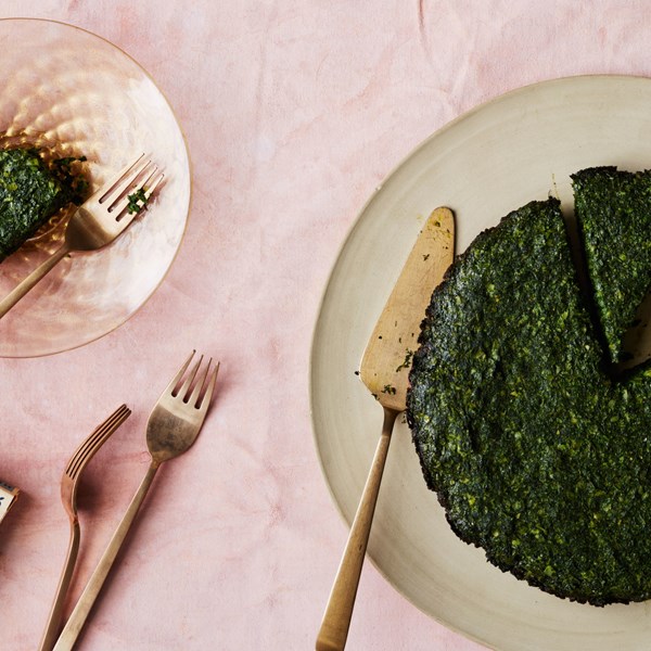 Persian herb and leek frittata (Kuku sabzi)