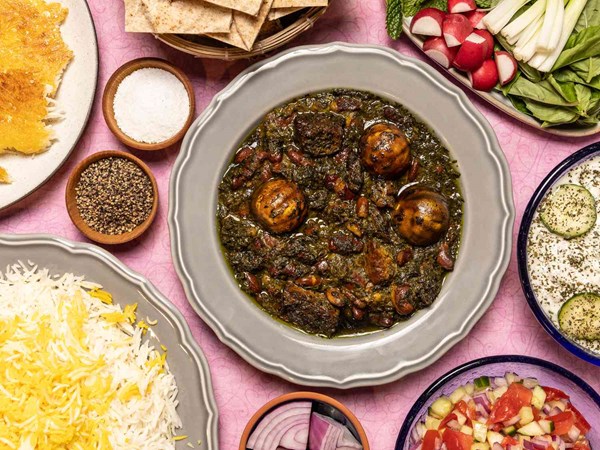 Persian herb and meat stew (Khoresh-é-ghormeh-sabzi)
