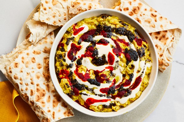Persian kashk and eggplant dip (Kashke bademjan)