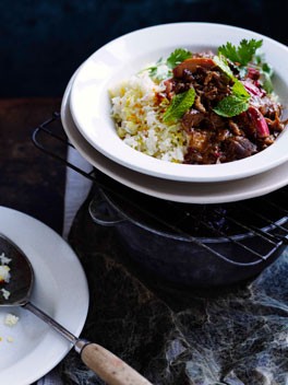 Persian lamb with rhubarb and chelow