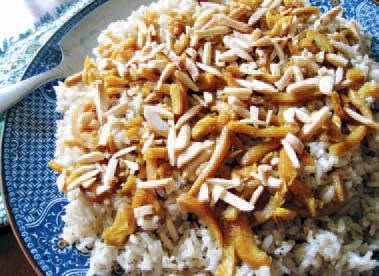 Persian orange peel rice (Shirin polo)