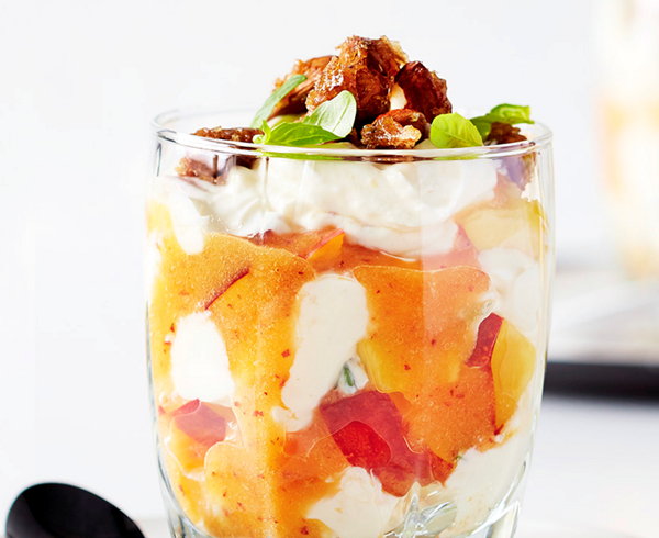 Persian peach mess with brown sugar almonds