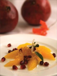 Persian pomegranate & orange blossom fruit dessert