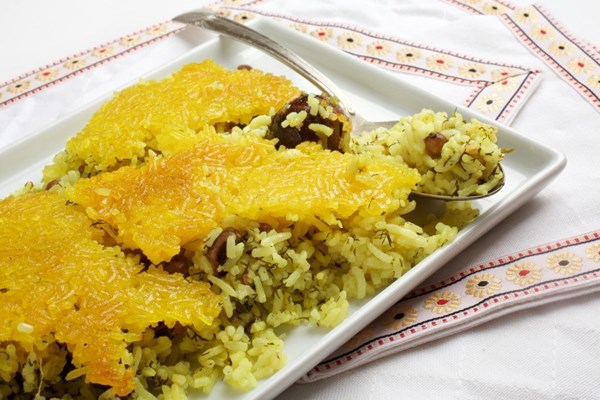 Persian rice with black-eyed peas and dill
