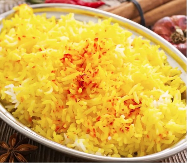 Persian rice with golden crust