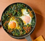 Persian spinach & onion fried eggs (Nargesi-e esfenaj) (Hami Sharafi)