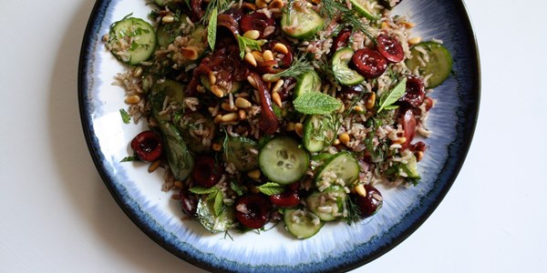 Persian-style rice salad with cherries