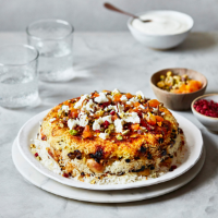 Persian-style rice with feta and chicken
