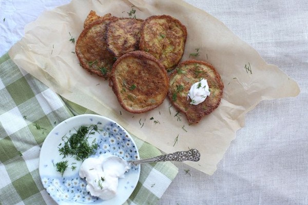 Persian-style saffron & potato fritters (Kuku sibzamini)
