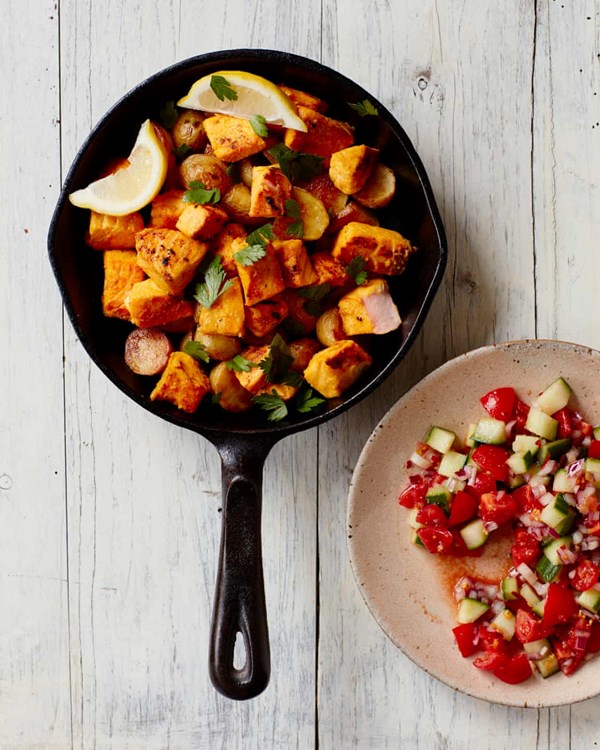 Persian-style salmon and potato kebabs