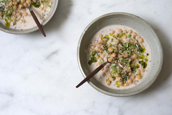 Persian yogurt soup (Ashe mast)