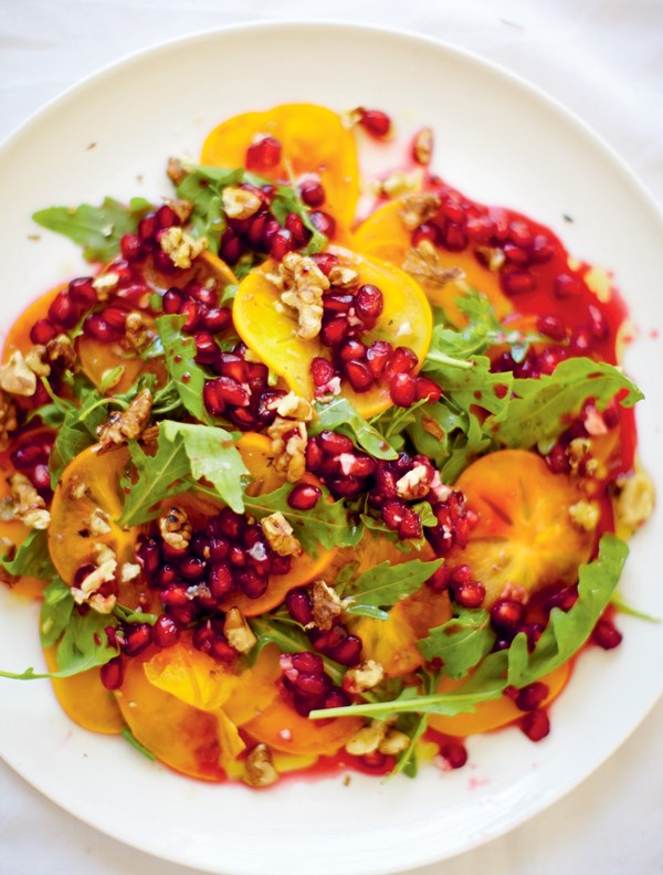 Persimmon and pomegranate salad