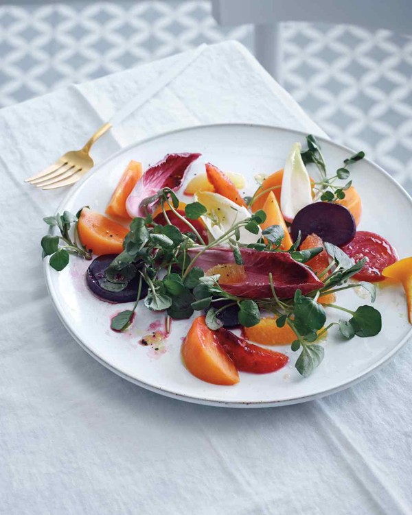 Persimmon, beet, and citrus salad