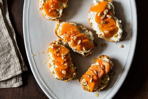Persimmon bruschetta