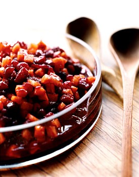 Persimmon cranberry sauce