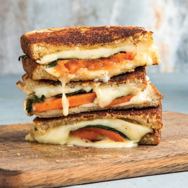 Persimmon grilled cheese sandwiches