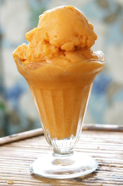 Persimmon lime sorbet