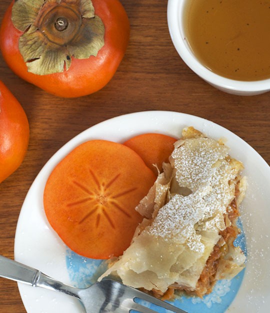 Persimmon strudel