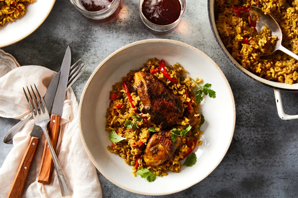 Peruvian arroz con pollo from Chef Claudia Berroa
