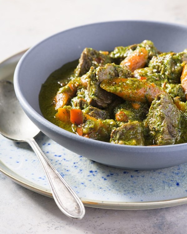 Peruvian beef and cilantro stew