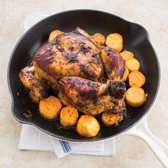 Peruvian roast chicken with sweet potatoes
