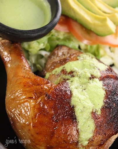 Peruvian roasted chicken with aji verde